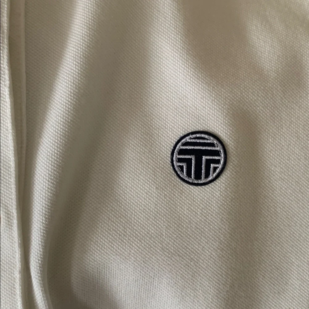 TORY BURCH Sport Fresh White Performance Tech Pique Long Sleeve Polo M - Picture 3 of 5